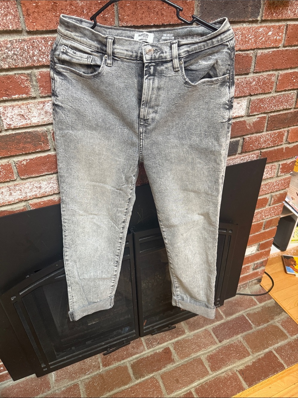 Kensie Women's High Rise Washed Gray Jeans